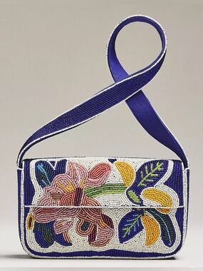 Anthropologie The Fiona Beaded Bag: Floral Banana Last One